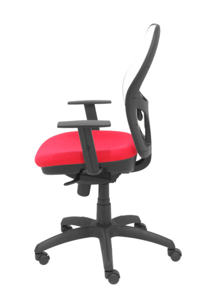 Silla de oficina Jorquera malla blanca asiento bali rojo (4)