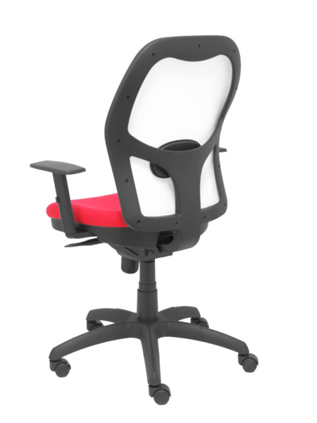 Silla de oficina Jorquera malla blanca asiento bali rojo (5)