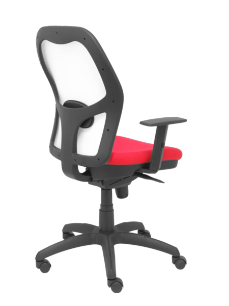 Silla de oficina Jorquera malla blanca asiento bali rojo (7)
