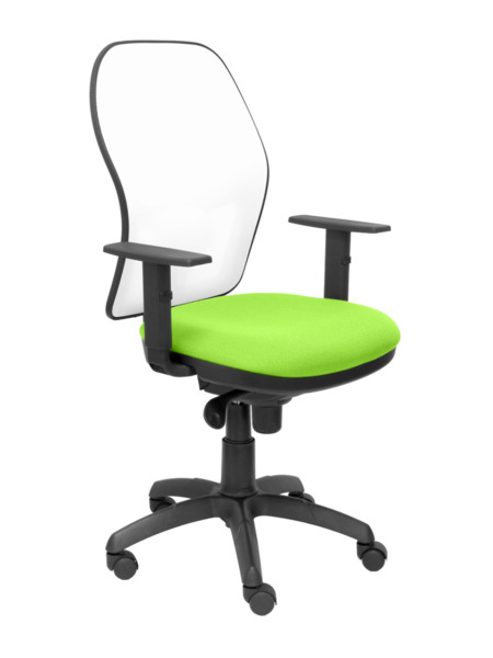 Silla de oficina Jorquera malla blanca asiento bali verde pistacho (1)