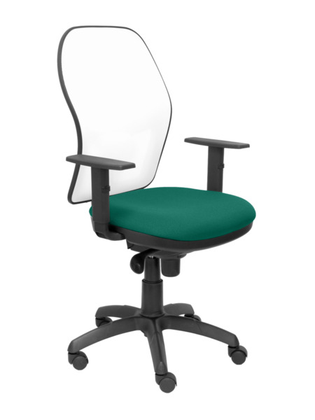 Silla de oficina Jorquera malla blanca asiento bali verde (1)