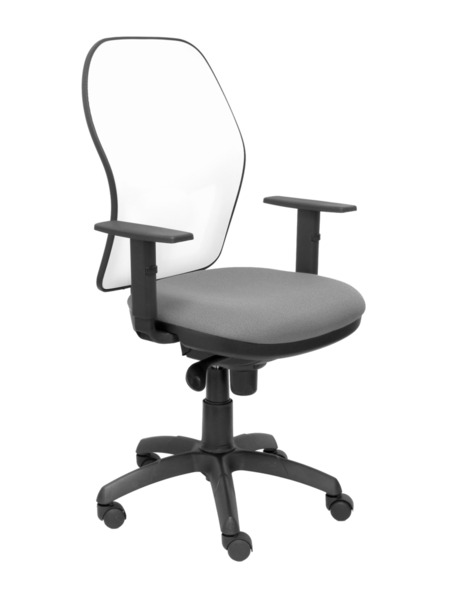 Silla de oficina  Jorquera malla blanca asiento gris claro (1)