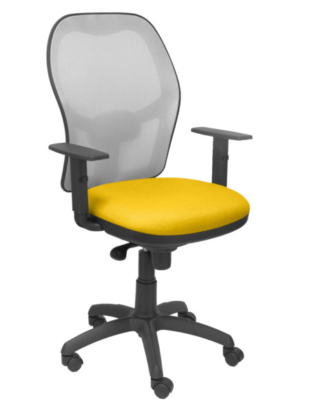 Silla de oficina Jorquera malla gris asiento bali amarillo (1)