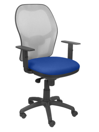 Silla de oficina Jorquera malla gris asiento bali azul
