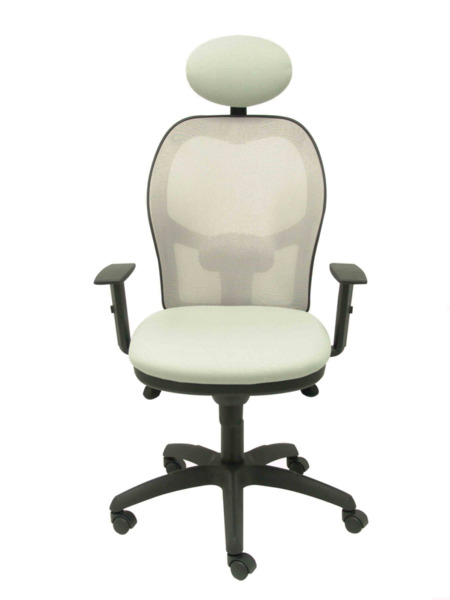 Silla de oficina Jorquera malla gris asiento bali gris claro con cabecero fijo (2)