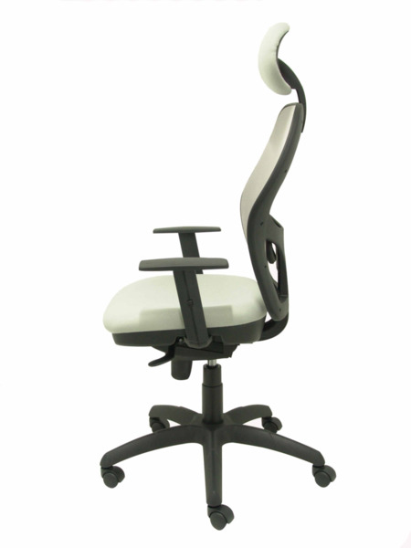 Silla de oficina Jorquera malla gris asiento bali gris claro con cabecero fijo (4)