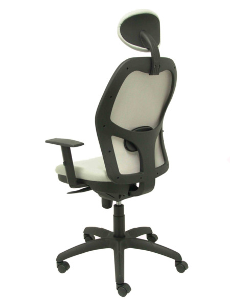 Silla de oficina Jorquera malla gris asiento bali gris claro con cabecero fijo (5)
