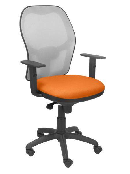Silla de oficina Jorquera malla gris asiento bali naranja (1)