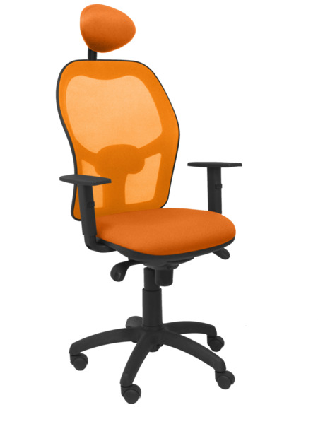 Silla de oficina Jorquera malla naranja asiento bali naranja con cabecero fijo (1)