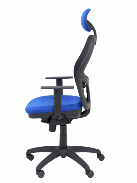 Silla de oficina Jorquera malla negra asiento bali azul con cabecero fijo (4)