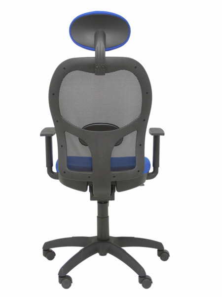 Silla de oficina Jorquera malla negra asiento bali azul con cabecero fijo (6)