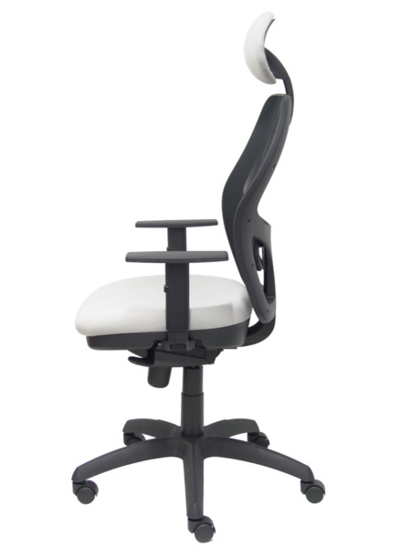 Silla de oficina Jorquera malla negra asiento bali gris claro con cabecero fijo (4)