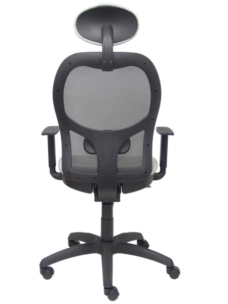Silla de oficina Jorquera malla negra asiento bali gris claro con cabecero fijo (6)