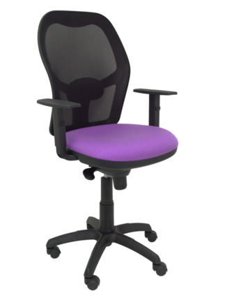 Silla de oficina Jorquera malla negra asiento bali lila