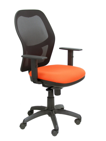 Silla de oficina Jorquera malla negra asiento bali naranja