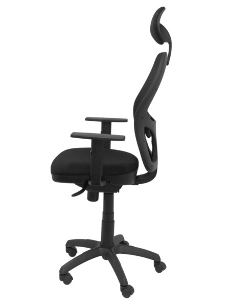 Silla de oficina Jorquera malla negra asiento bali negro con cabecero fijo (4)