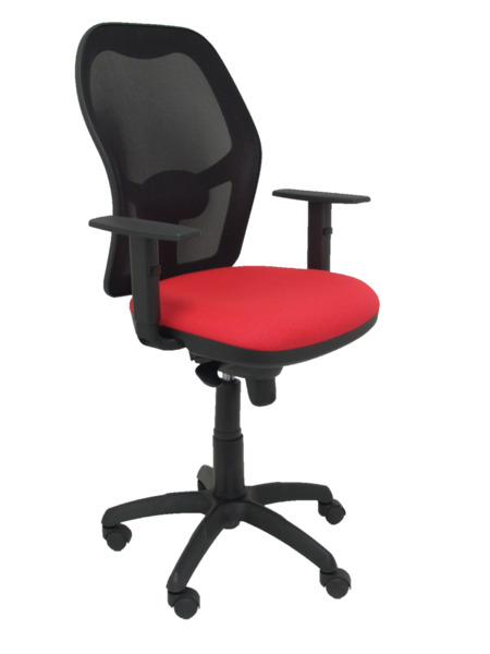 Silla de oficina Jorquera malla negra asiento bali rojo (1)