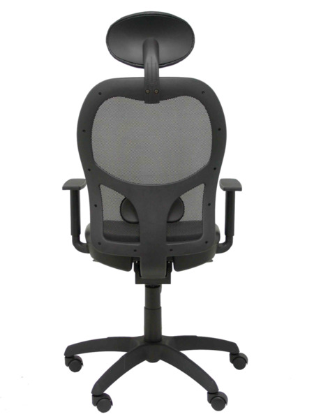 Silla de oficina Jorquera malla negra asiento similpiel negro con cabecero fijo (6)