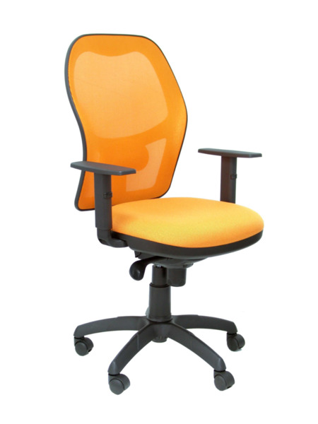 Silla de oficina  Jorquera malla negro asiento naranja (1)