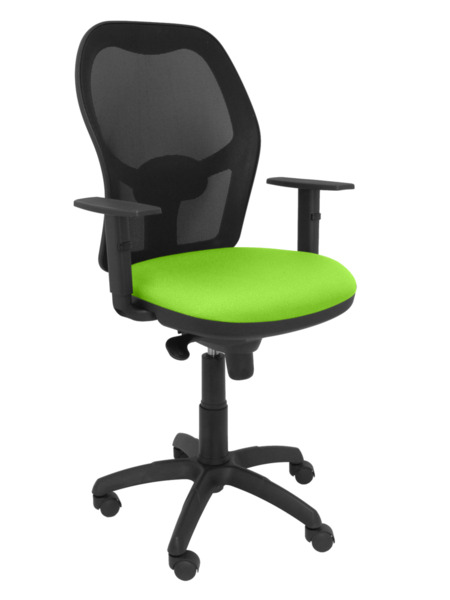 Silla de oficina  Jorquera malla negro asiento verde pistacho (1)