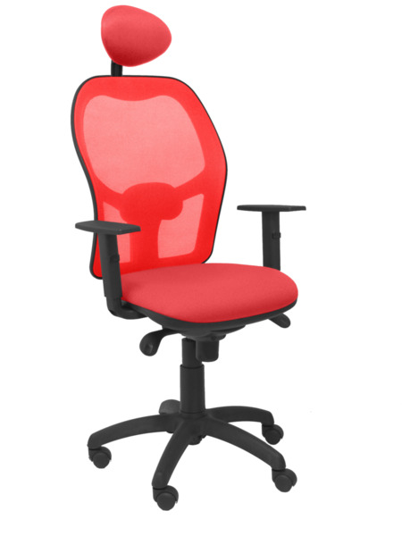 Silla de oficina Jorquera malla roja asiento bali rojo con cabecero fijo (1)