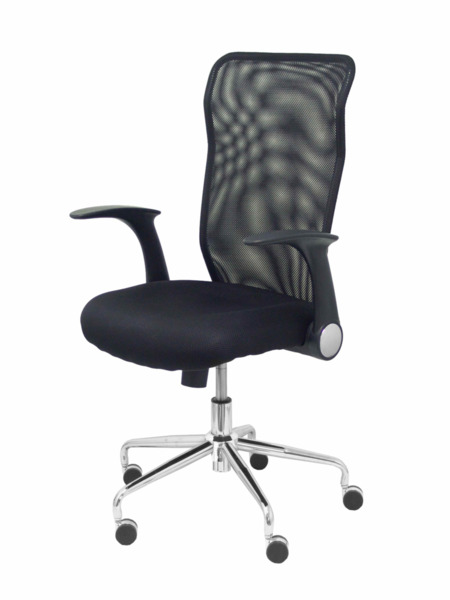Silla de oficina Minaya respaldo malla negro asiento 3D negro (3)