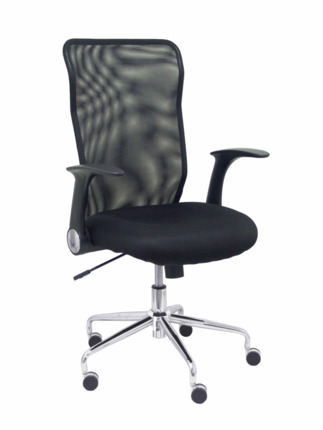 Silla de oficina Minaya respaldo malla negro asiento 3D negro