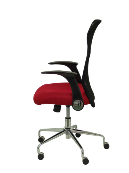 Silla de oficina Minaya respaldo malla negro asiento 3D rojo (4)