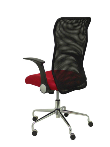 Silla de oficina Minaya respaldo malla negro asiento 3D rojo (5)
