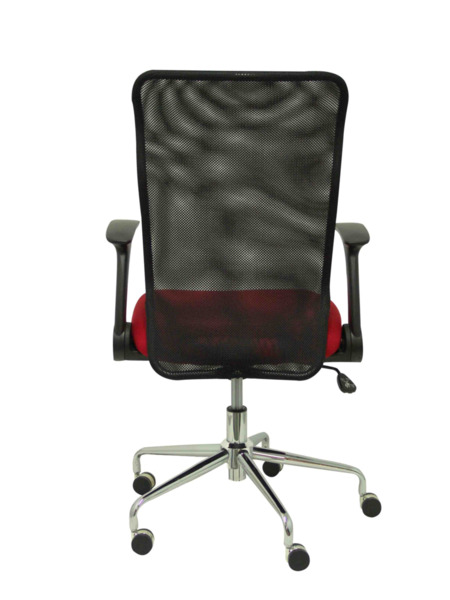 Silla de oficina Minaya respaldo malla negro asiento 3D rojo (6)