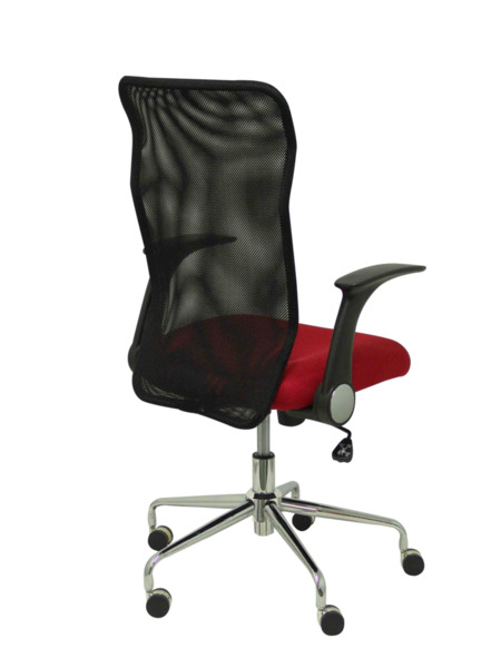 Silla de oficina Minaya respaldo malla negro asiento 3D rojo (7)