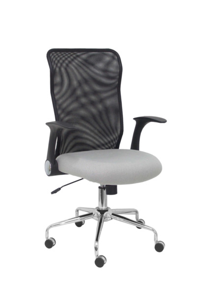 Silla de oficina Minaya respaldo malla negro asiento aran gris (1)