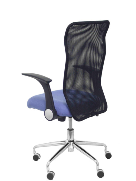 Silla de oficina Minaya respaldo malla negro asiento bali azul claro (5)