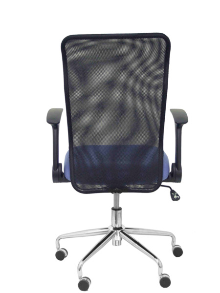 Silla de oficina Minaya respaldo malla negro asiento bali azul claro (6)