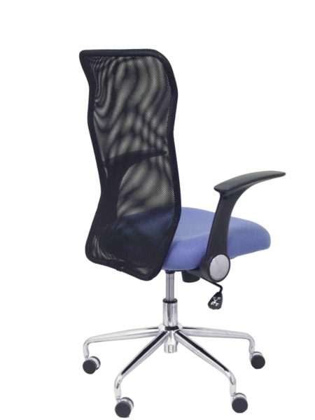 Silla de oficina Minaya respaldo malla negro asiento bali azul claro (7)