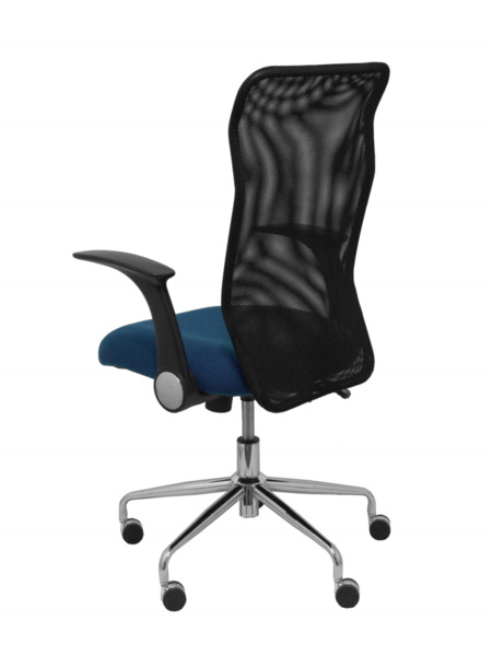 Silla de oficina Minaya respaldo malla negro asiento bali azul marino (5)