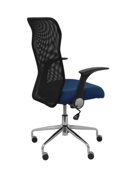 Silla de oficina Minaya respaldo malla negro asiento bali azul marino (7)
