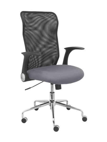 Silla de oficina Minaya respaldo malla negro asiento bali gris medio (1)