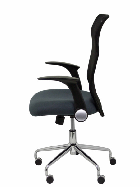 Silla de oficina Minaya respaldo malla negro asiento bali gris oscuro (4)