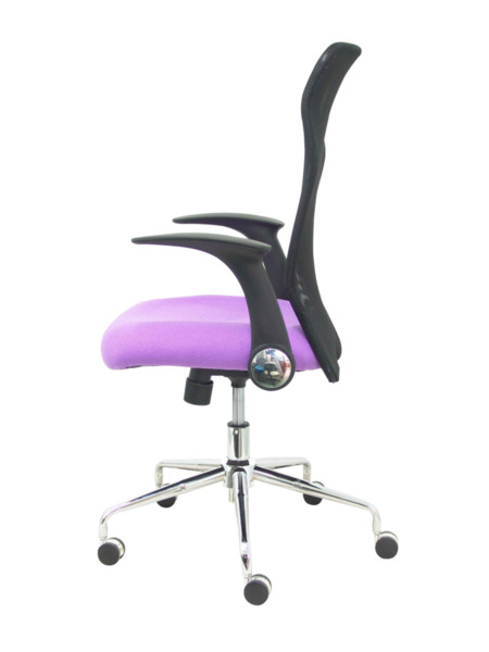 Silla de oficina Minaya respaldo malla negro asiento bali lila (4)