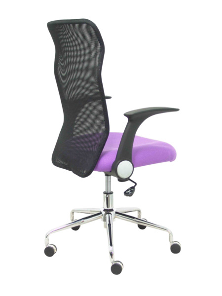 Silla de oficina Minaya respaldo malla negro asiento bali lila (7)