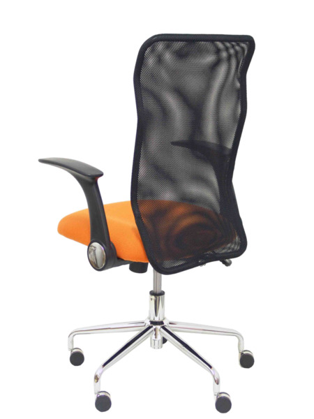 Silla de oficina Minaya respaldo malla negro asiento bali naranja (5)