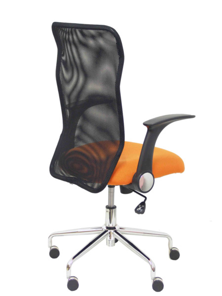 Silla de oficina Minaya respaldo malla negro asiento bali naranja (7)