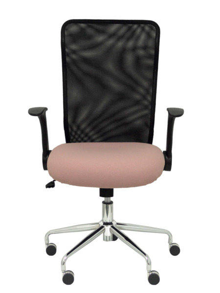 Silla de oficina Minaya respaldo malla negro asiento bali rosa pálido (2)