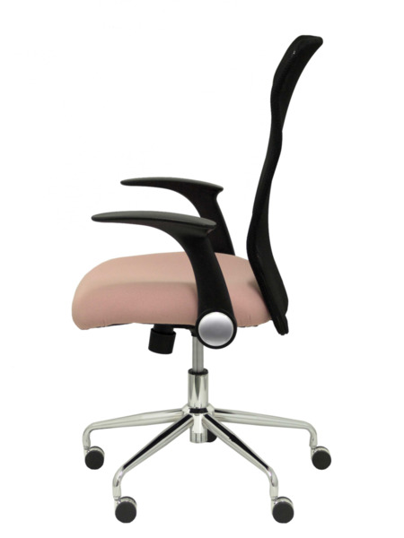 Silla de oficina Minaya respaldo malla negro asiento bali rosa pálido (4)