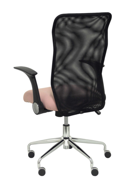 Silla de oficina Minaya respaldo malla negro asiento bali rosa pálido (5)