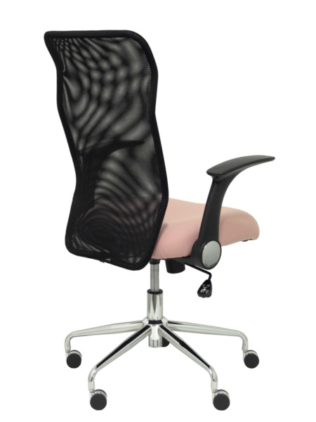 Silla de oficina Minaya respaldo malla negro asiento bali rosa pálido (7)