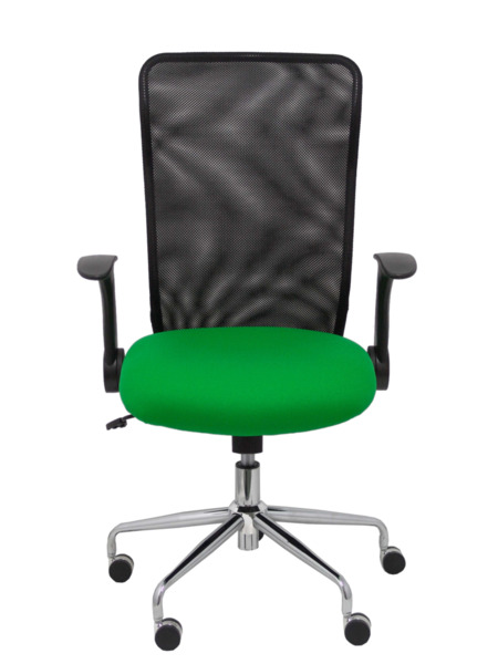 Silla de oficina Minaya respaldo malla negro asiento bali verde (2)