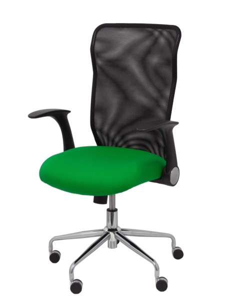 Silla de oficina Minaya respaldo malla negro asiento bali verde (3)