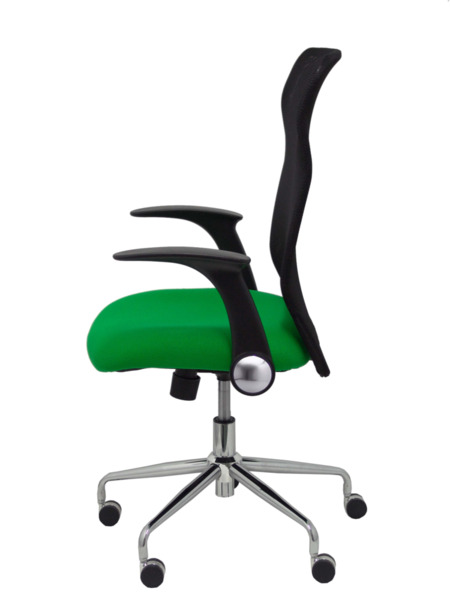 Silla de oficina Minaya respaldo malla negro asiento bali verde (4)